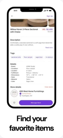 FLRPL app: find your favorite items