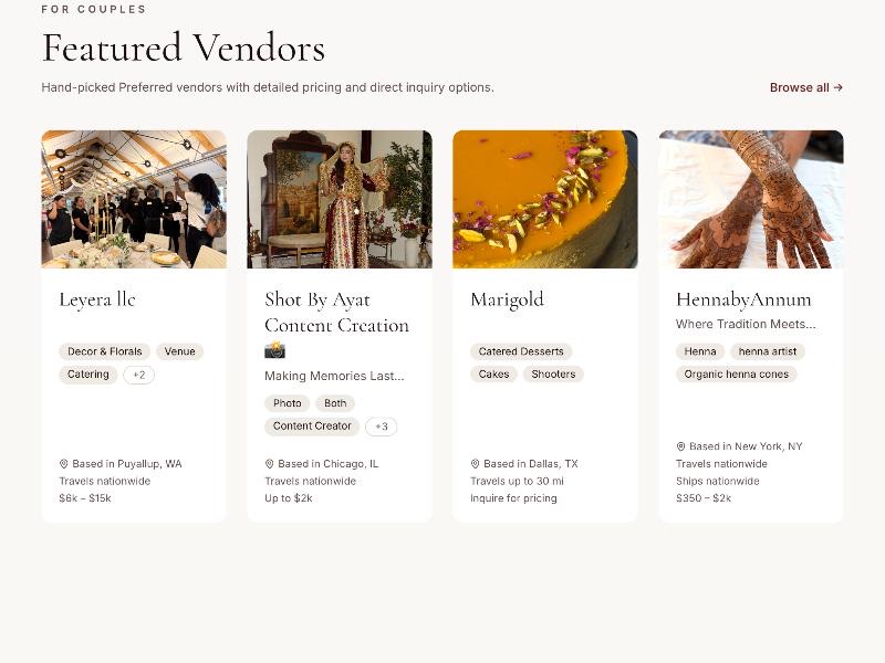 Qaalbi featured vendors